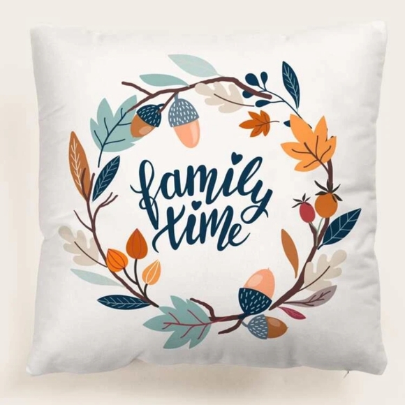 NWT Fall Family Time Home Decor Pillow Cover - Picture 1 of 5